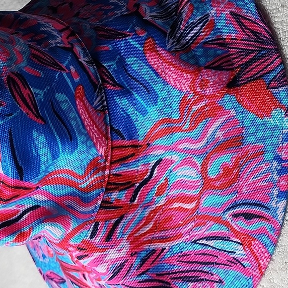 Lilly Pulitzer Womens Ruby Red Wild Sun Hat One Size Preowned - Picture 4 of 7